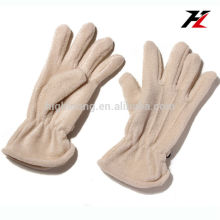 Milk white soft fleece gloves with five fingers for cycling